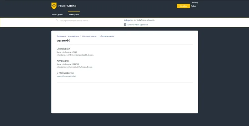 Power Casino Kontakt z obsługą klienta