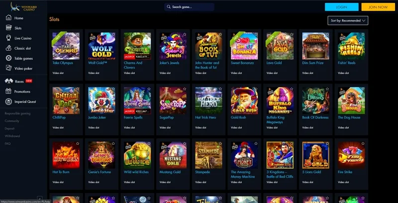 Popularne gry i sloty w WinWard Casino